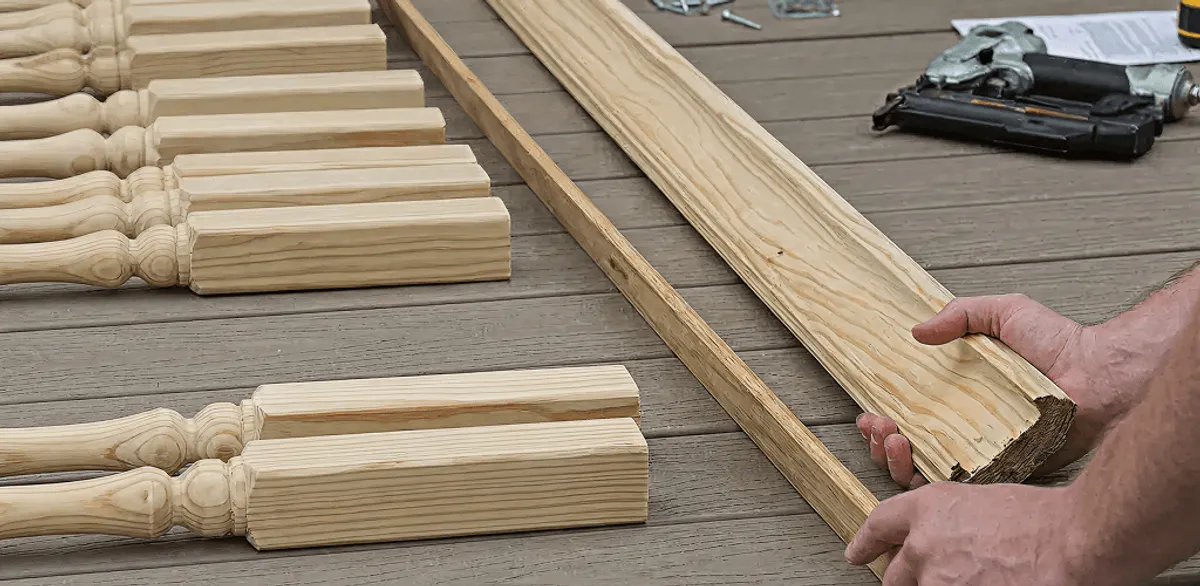 Handrail installation materials and wood components for stair rail work in Aurora, IL